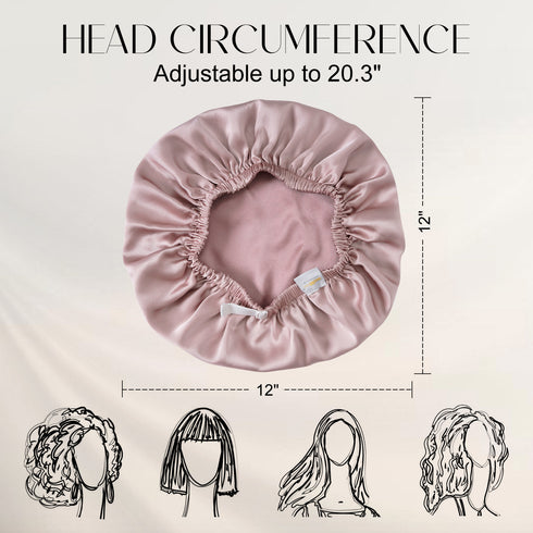 Double Layered 100% Silk Adjustable Sleep Cap